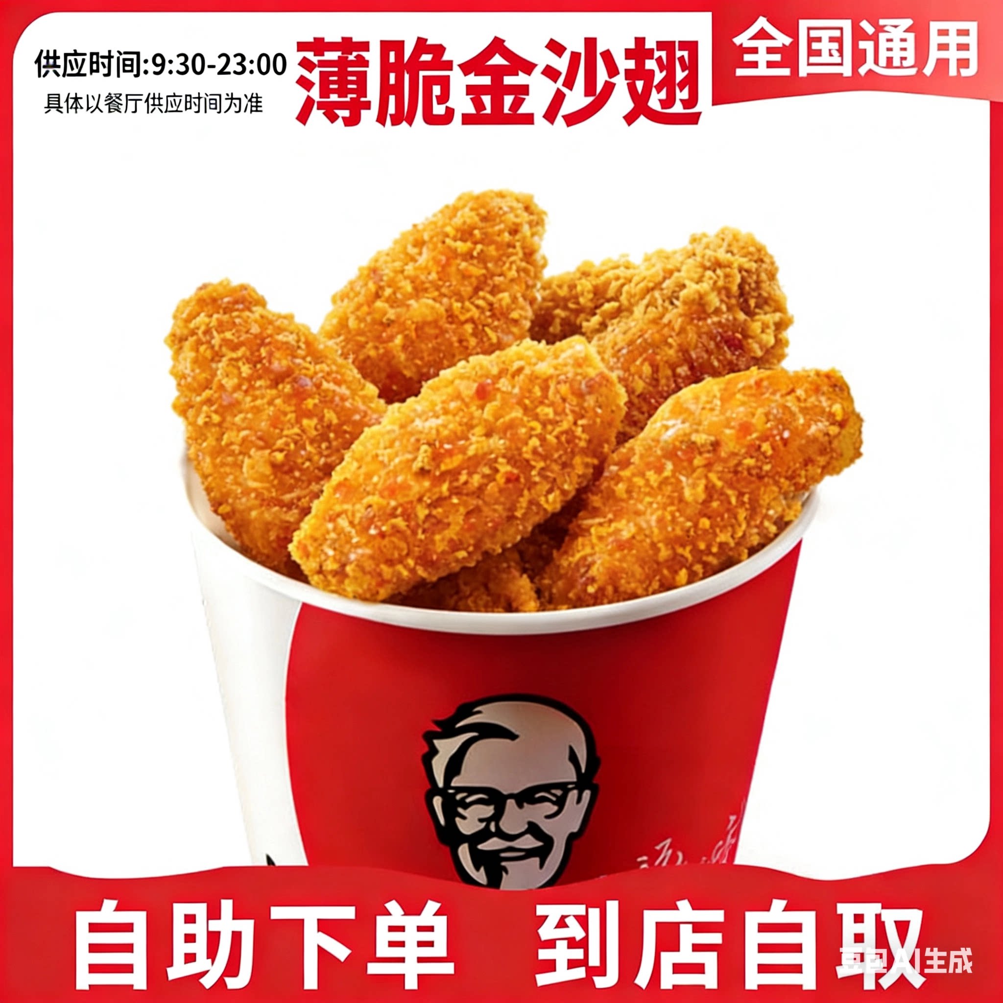 KFC肯德基 薄脆金沙翅 经典十翅桶奥尔良烤翅/香辣鸡翅三拼代下单
