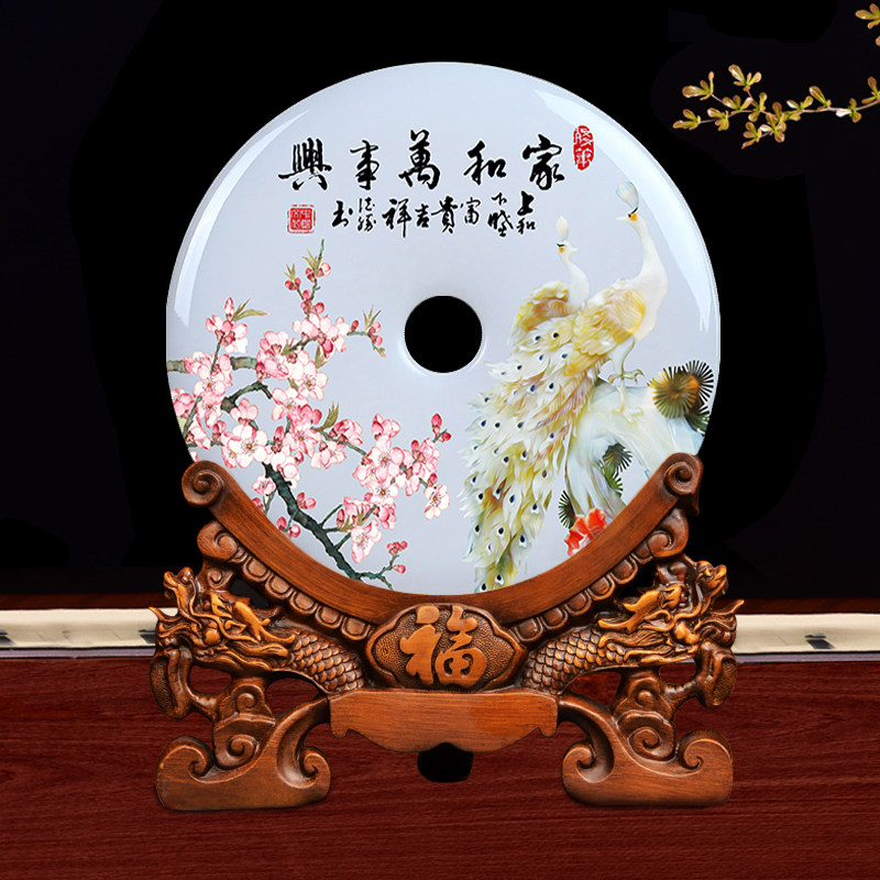乔迁新居礼品天然玉石新婚客厅玄关酒柜电视柜装饰办公室桌面摆件