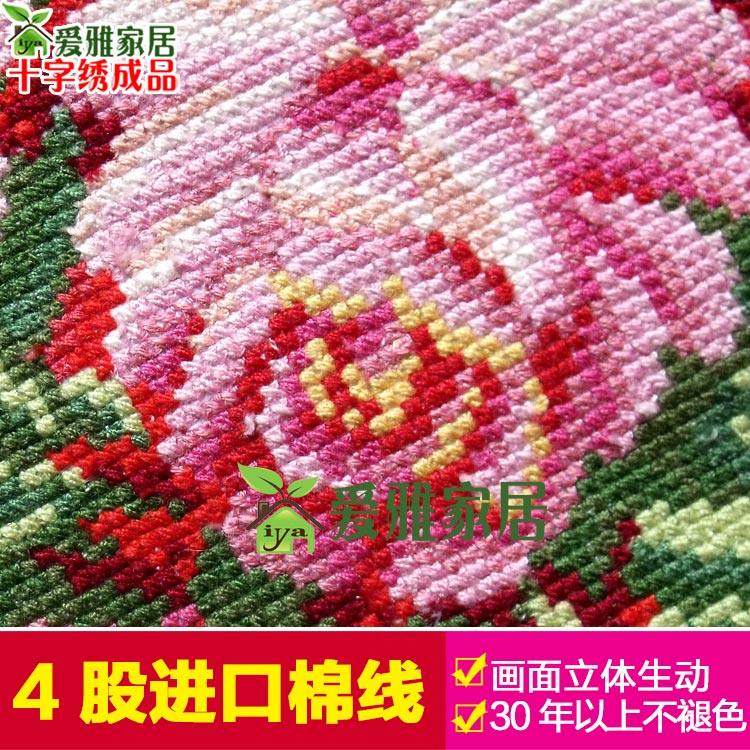 粉玫瑰纯手工十字绣2021新款绣成品机绣已绣好的出售客厅卧室餐厅