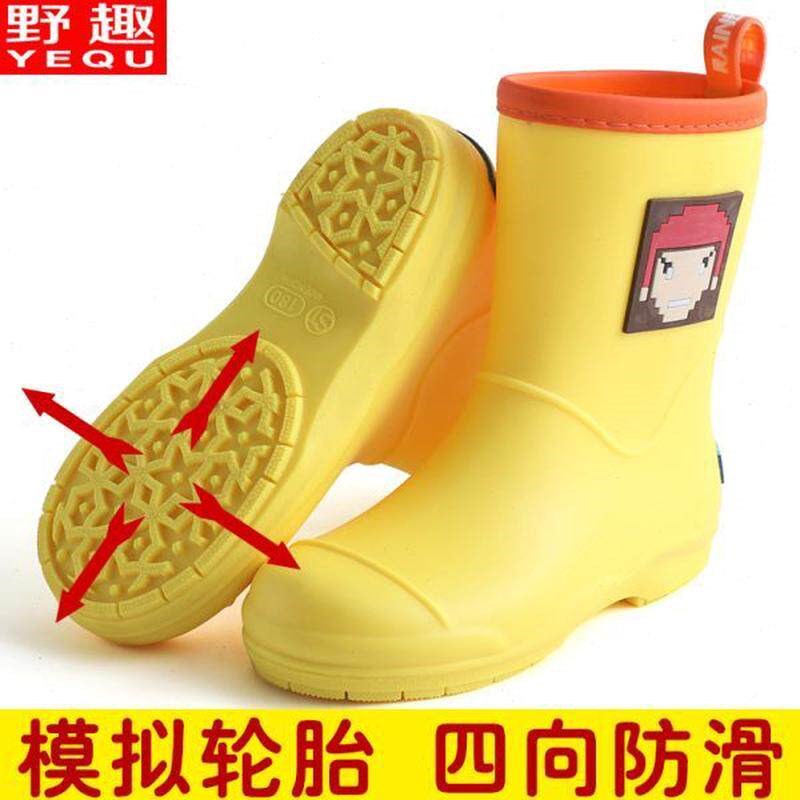 高档中筒防滑胶鞋宝宝雨靴小孩可爱儿童雨鞋水靴男T学生卡通幼儿