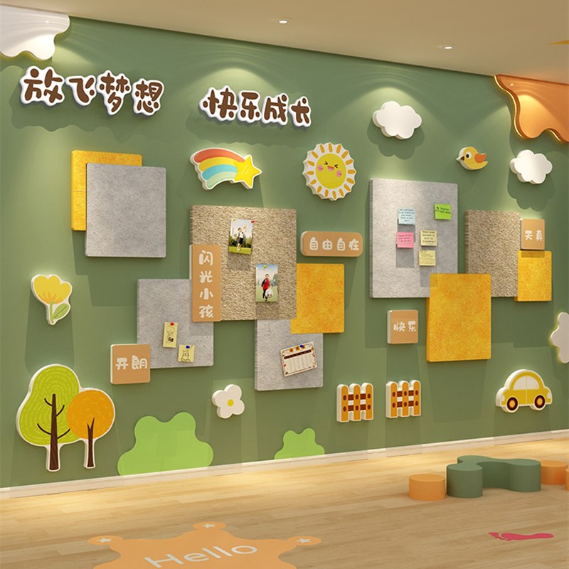 幼儿园墙面装饰环创材料主题成品文化新开M学期场景布置走廊毛毡