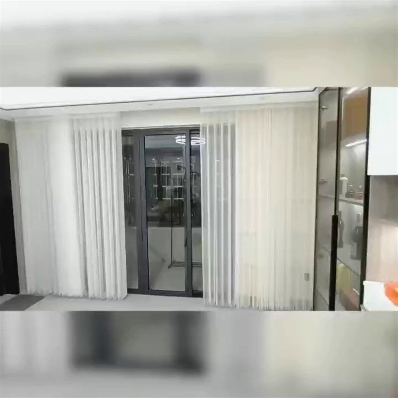 网红电动梦幻帘垂直竖百叶纱客厅G阳台办公别墅电动布艺窗帘