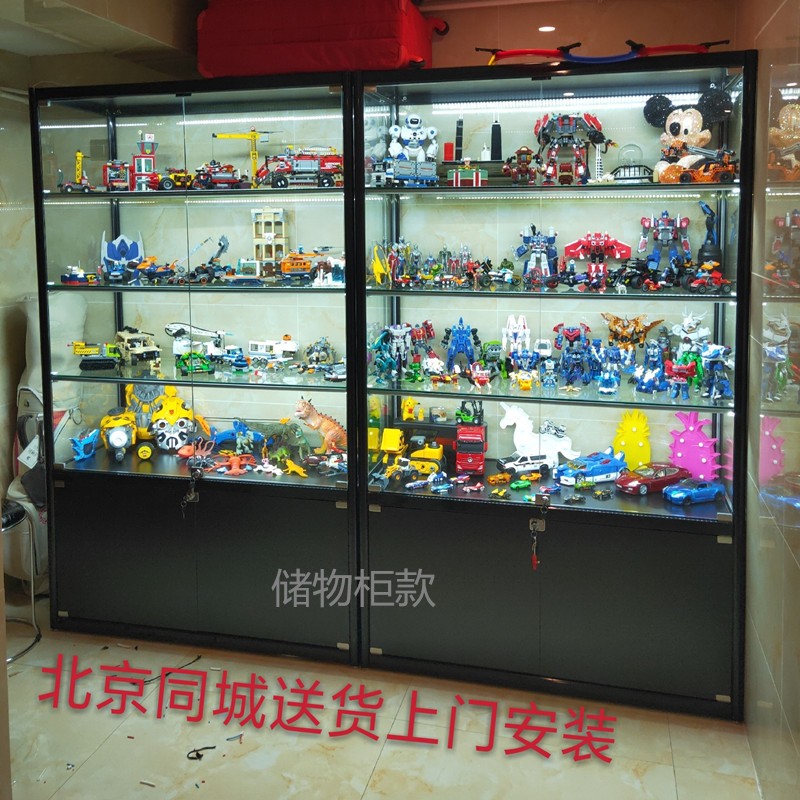 定做展柜玻璃货架透明柜奖杯y展示柜商用头灰展示柜玻璃货柜金属