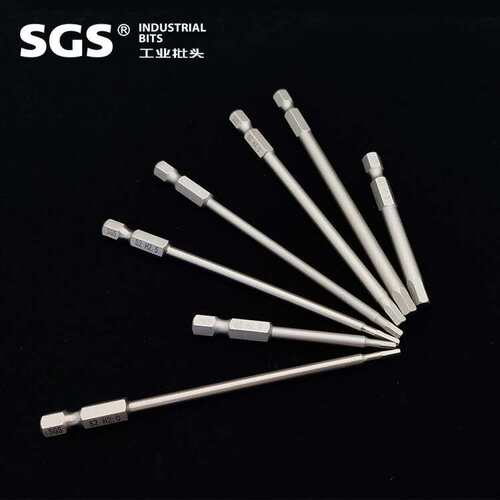 SGS加长风批内六角批头气动起子1/4电动螺丝刀电批头方头