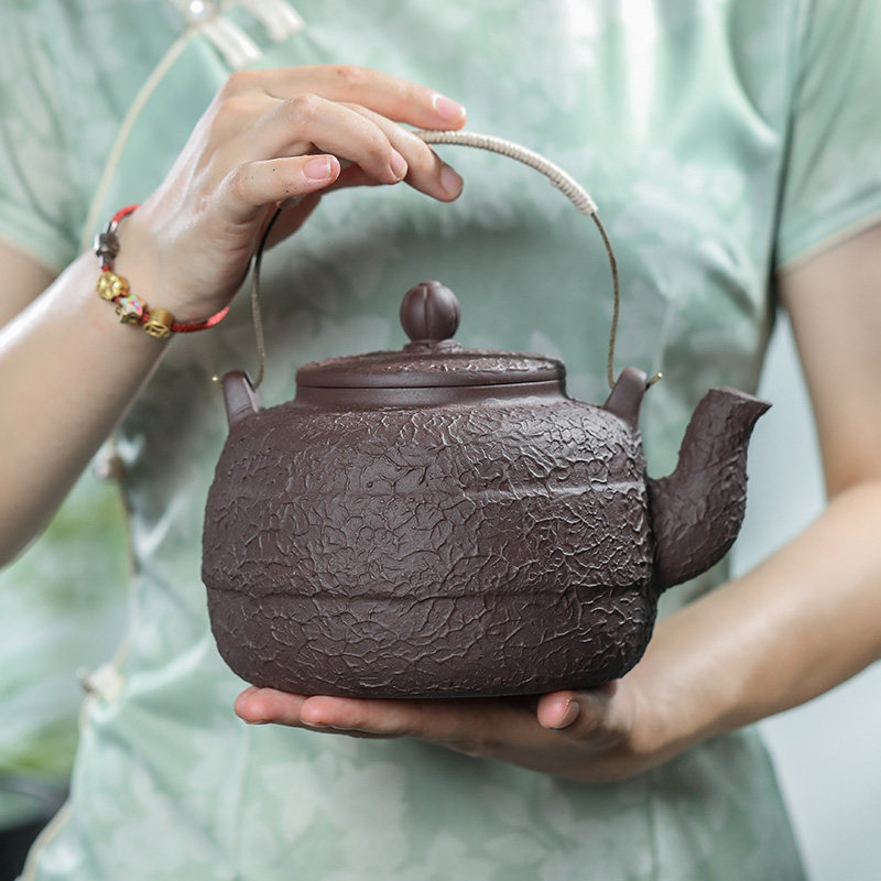 煮水壶正宗宜兴紫砂烧水壶手工大茶壶电陶炉煮茶器明火提梁紫砂壶