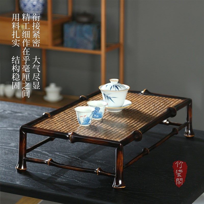 新中式筇竹家具榻榻米茶桌竹编小炕几炕桌飘窗茶桌泡茶竹茶台茶几