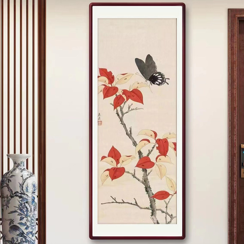 榫卯圆角实木画框订制字画国画油画装裱可挂墙卡纸装饰画客厅拼图