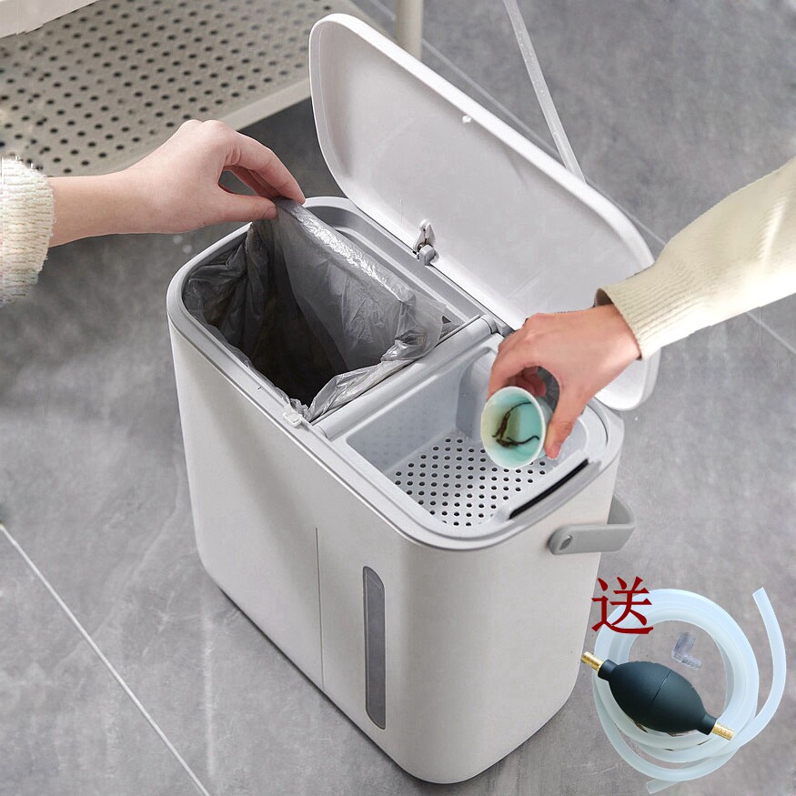 中式二合一茶水桶垃圾桶 茶渣桶茶桌用废水桶茶水分离Z茶叶垃圾桶