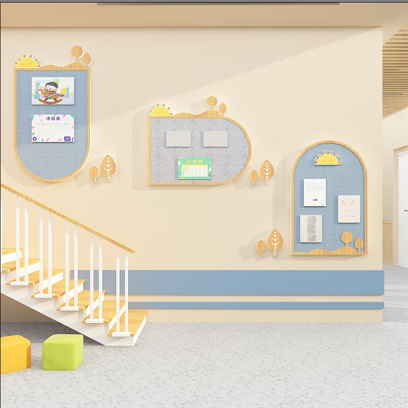 毛毡板幼儿园环创材料主题墙w面定制楼梯布置装饰画背景班级文化