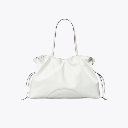 Tory Burch/汤丽柏琦Ella抽绳托特包中号女士压花手提单肩云朵包