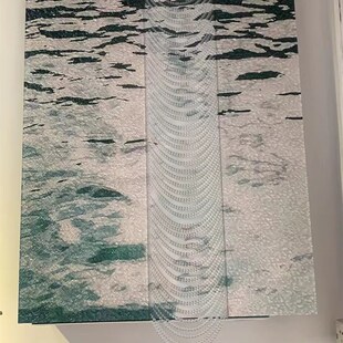 客厅挂画玄e关装饰画压克力水波纹立体实物画绿色系装饰画定制