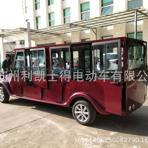 全封闭带门 12座电动老爷车复古系列 酒店用复古观光老爷车