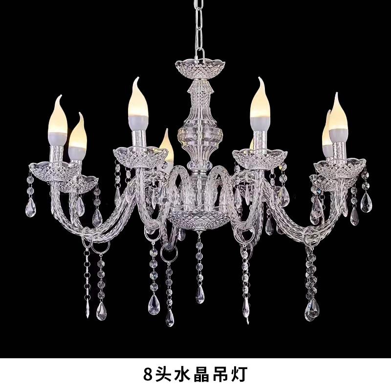 婚庆水晶灯道具婚礼堂欧式LED蜡烛灯银色水晶吊顶灯饰婚礼链吊灯