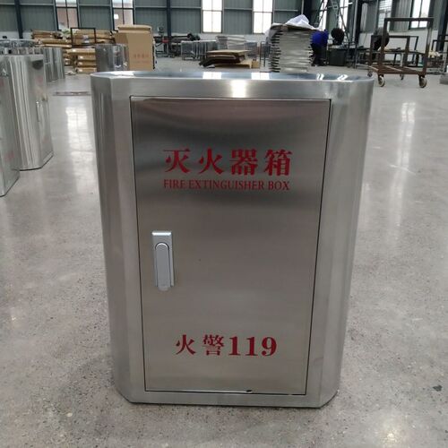 不锈钢304/201圆弧形翻盖式灭火器箱 560*400*200 铆钉无焊接商场