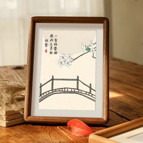 二十四节气摆件书房桌面摆画相框可挂可摆新中式装饰画高端可定制