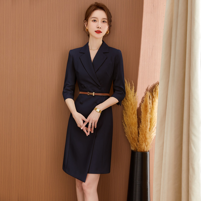 白色西装连衣裙女夏季2023新款职业装气质高端精致女神范正装裙子