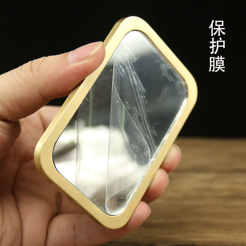 黄铜小镜子女随身携带的精致便携高级小型迷你复古冷淡风小众创意