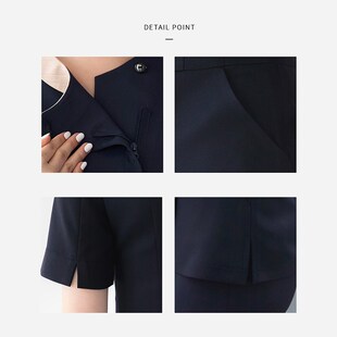 美容院工作服女足疗技师工作服美容师护士服夏季工装职业气质套装