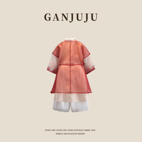 国风汉服童宋制长袍儿童唐装春秋季薄款孩古风长衫飘逸演出服