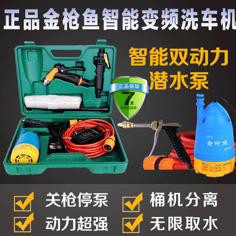 12V便携式洗车机+家用高压清洗机+220V洗车水枪泵+汽车清洗设备工