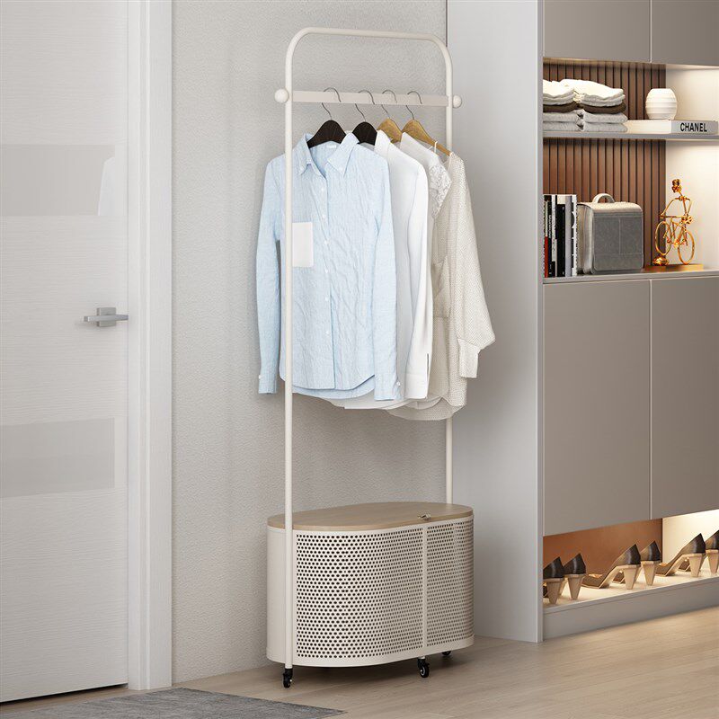 北欧落地挂衣架卧室置物架家用床边储物架可移动立式多功能衣帽架