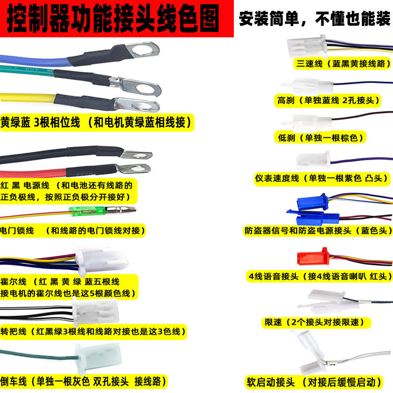 电动三轮车控制器开元48V72v60v四轮 配件直流无刷通用万能大功率