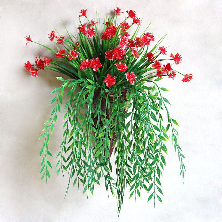 塑料花篮壁挂墙壁插花墙挂客厅墙上装饰吊挂悬挂花瓶垂柳套装花盆