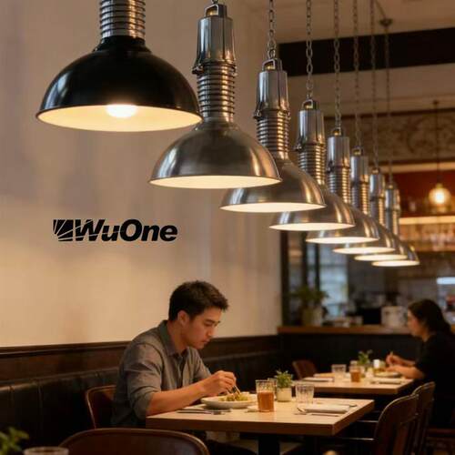 wuone灵光逸创复古工业风格铝材大罩子吊灯工作室咖啡厅餐厅灯具