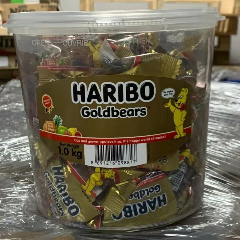 HARIBO哈瑞宝金熊小熊软糖橡皮糖1KG桶装混合果味