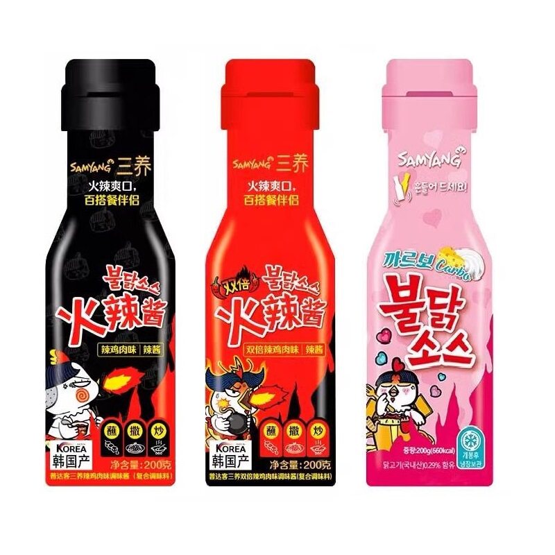 三养火鸡面味酱瓶装200g多口味奶油甜辣原味辣鸡肉酱火辣酱图片
