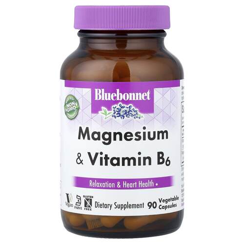 Bluebonnet Nutrition,镁和 B6，90 粒素食胶囊