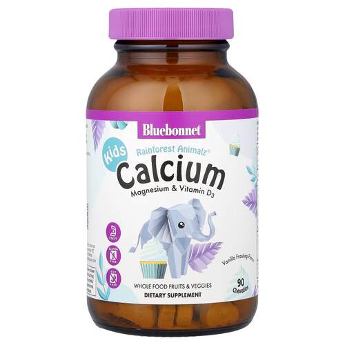 Bluebonnet Nutrition,儿童，钙镁和维生素 D3，香草糖香味，90