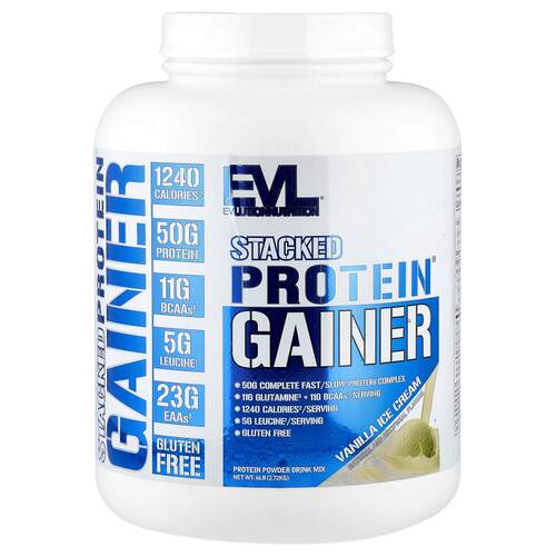 EVL,Stacked Protein® 增重粉，香草冰淇淋味，6 磅（2.72 千克）