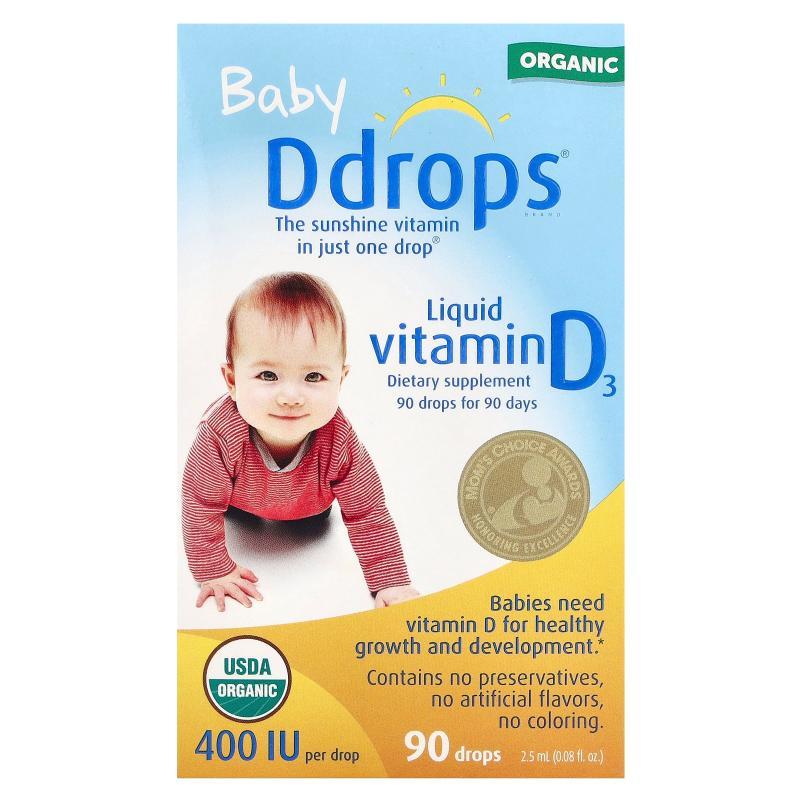 Ddrops婴儿维生素D3滴剂钙强健骨骼成长牙齿健康发育