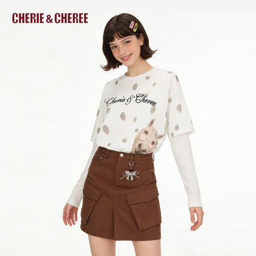 CHERIE&CHEREE26夏假两件圆领小马印花T恤CC6WLX1T007