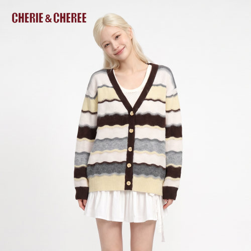 CHERIE&CHEREE慵懒条纹开衫外套