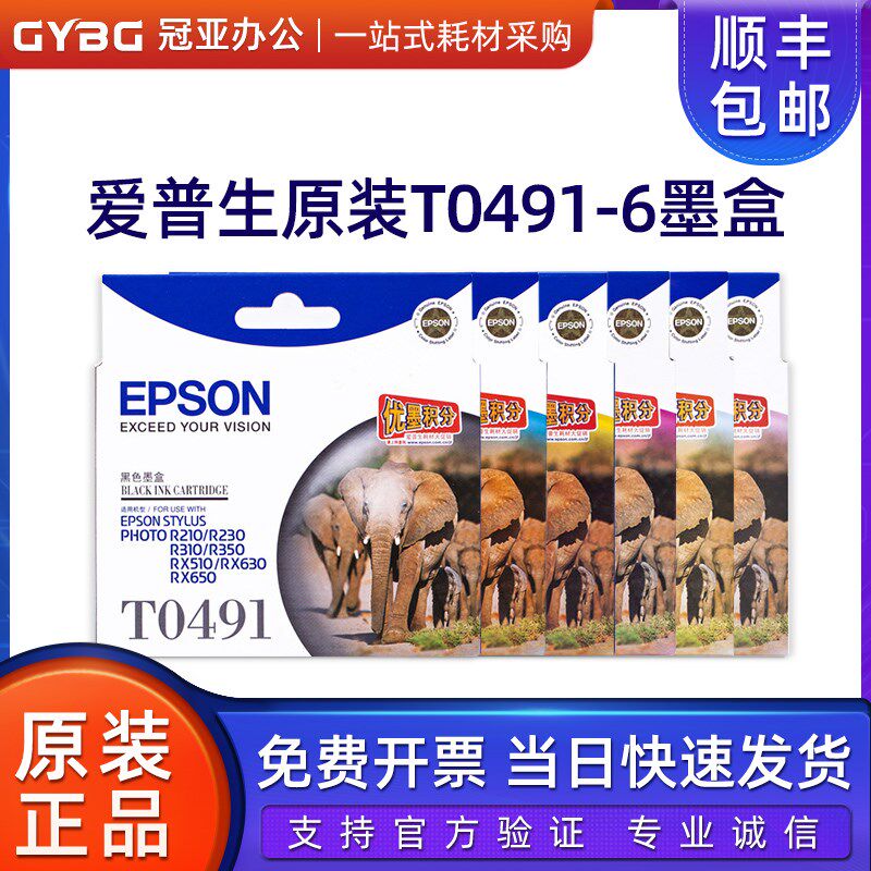 原装 爱普生R230墨盒 T0491 R210 R310 R350 RX510 RX630 RX650