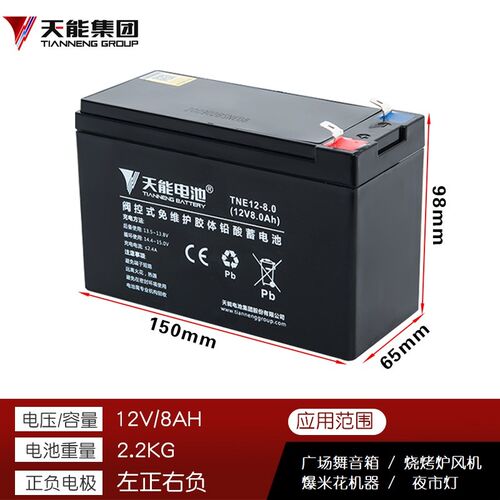 12V喷雾器蓄电池天能12V8AH12AH烧烤炉风机爆米花机跳舞音箱电瓶