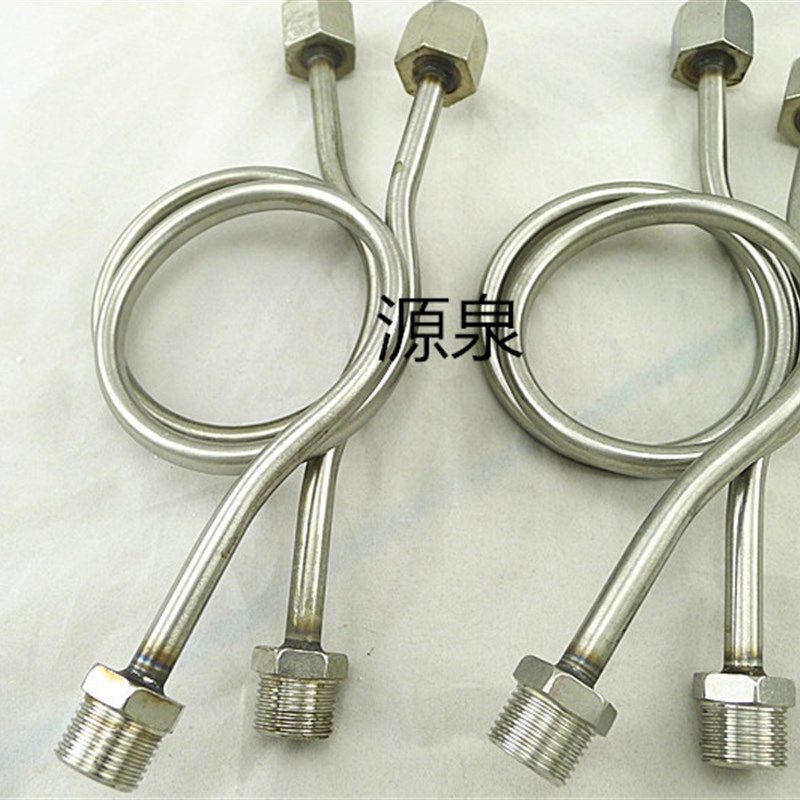 304 14*2 不锈钢压力表缓冲管M14/20*1.5冷凝表弯管无缝活动牙厚