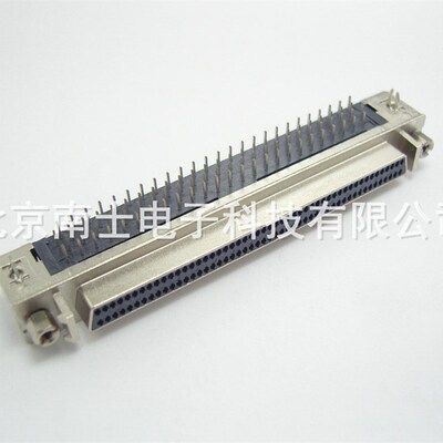 台湾 SCSI 100P MDR母头 90度弯脚焊板 HPDB100针式DB型 插座带耳