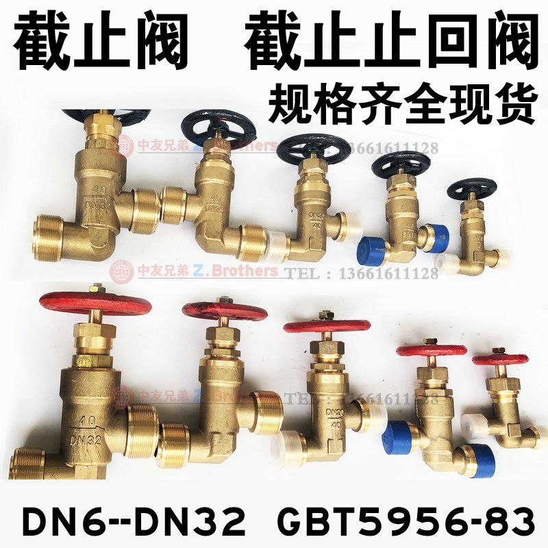 船用截止止回阀停止阀DN6 DN10 DN15 DN20 DN25 DN32 GBT 595 596