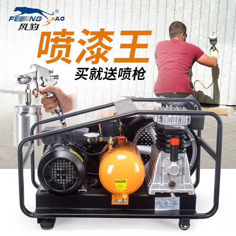 风豹皮带机有油空压机喷漆家装220V气泵2200W空气压缩机便携式
