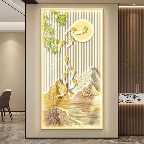 2024新款玄关高端LED灯装饰画轻奢进门生财客厅挂画走廊过道壁灯