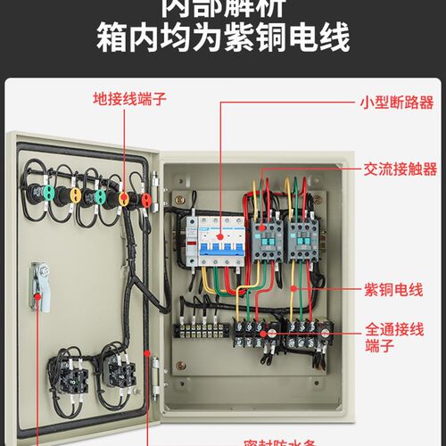 自动水泵排污控制箱0.75-18.5kw一用一备浮球 配电箱电控箱单三相