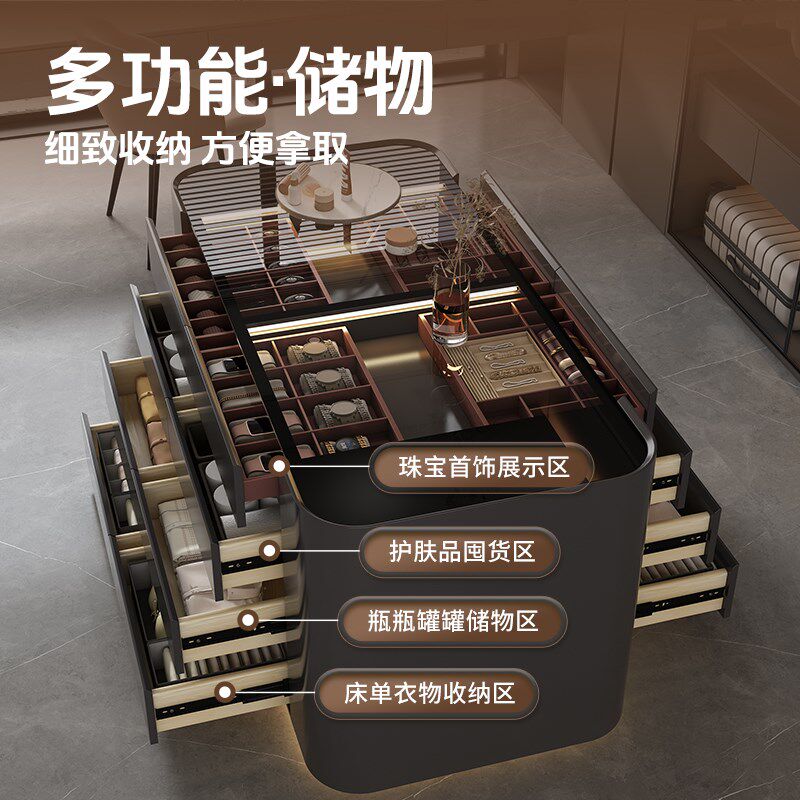 简约服装店衣帽间中岛柜实木烤漆照相馆珠宝首饰展示柜抽屉式收纳