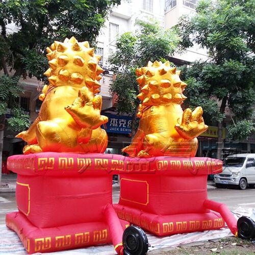 广场商场开业庆典广告活动节庆店庆婚庆气模拱门充气狮子金狮新款