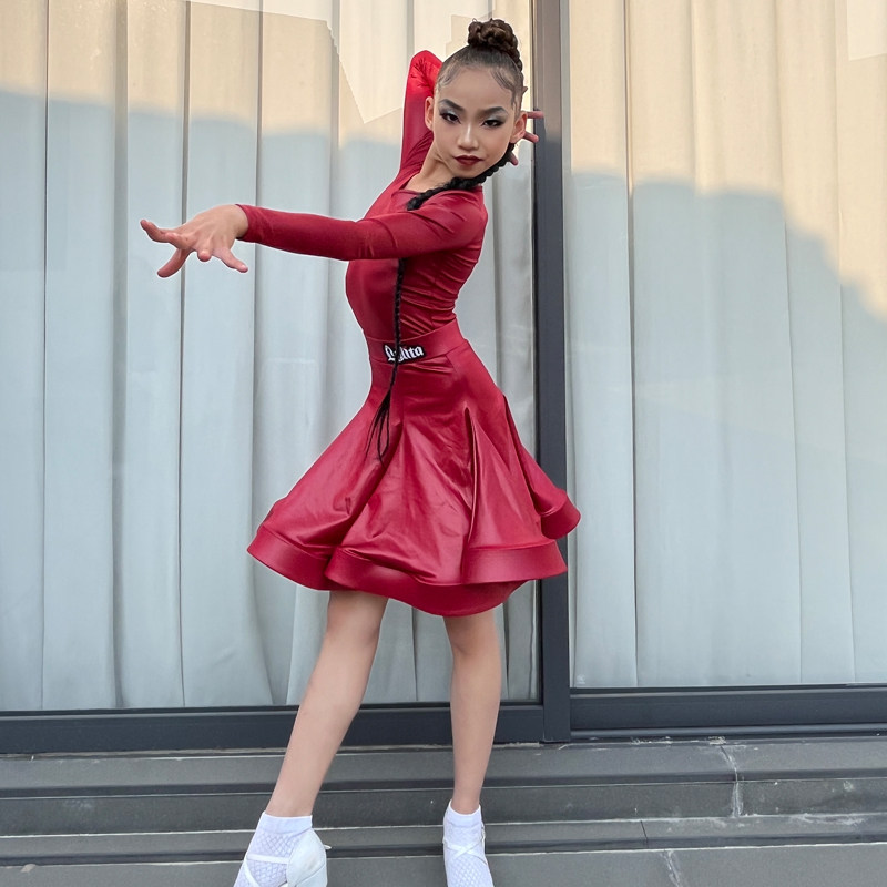 洛利塔春夏网红专业比赛服女童拉丁赛服舞蹈服少儿拉丁舞规定服