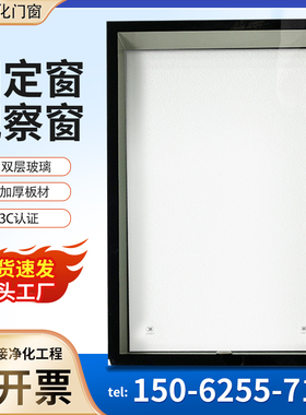 双层中空玻璃窗洁净室无尘车间净化窗观察窗走廊医院隔音固定视窗