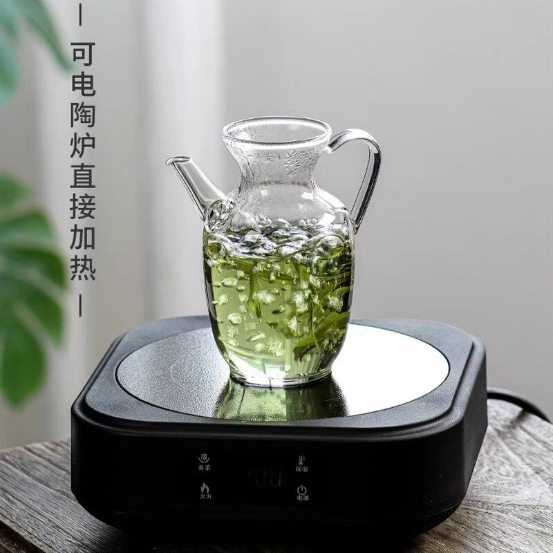 仿宋玻璃壶泡绿茶专用茶壶泡茶器B家用耐热单过滤泡茶茶具小壶执