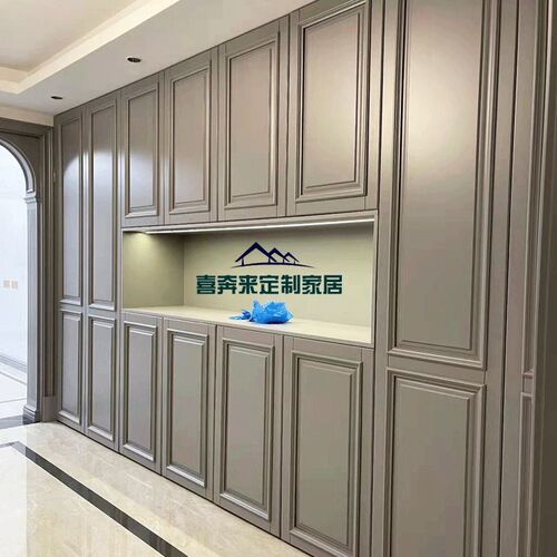 美式实木橱柜门定制混油衣柜门法式奶油风柜门Q护墙酒柜全屋定制
